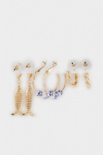 Lot de 3 Boucles d’oreilles dorées pour femme