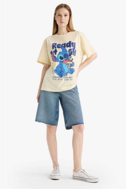 T-shirt oversize Lilo & Stitch à manches courtes