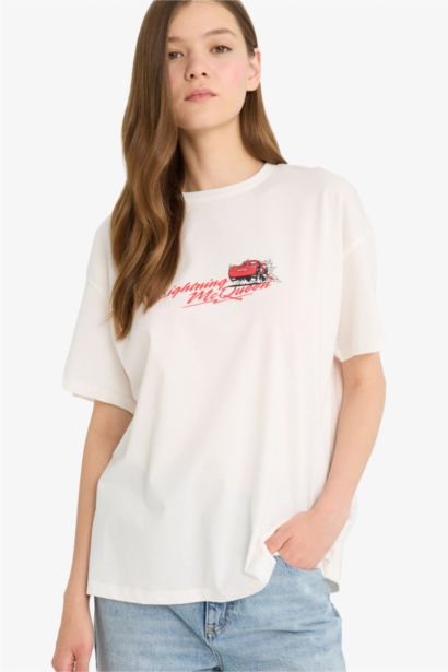 Cars Oversize Fit Printed Short Sleeve T-Shirt