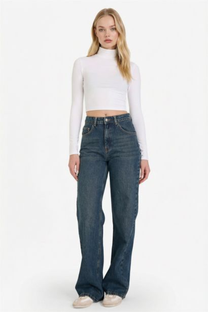Straight Wide Leg High Waist Long Jeans