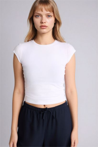 Fitted Modal Crew Neck Short Sleeve T-Shirt