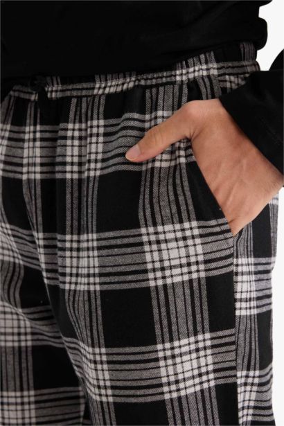 سيت بجامة كاروهات قصة عادية ردن طويل - قطعتين