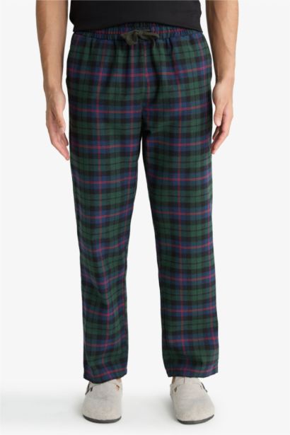 بنطلون بيجاما كاروهات قصة عادية بجيب