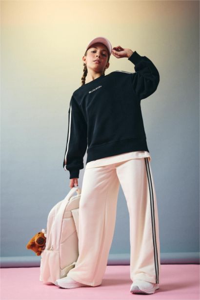 Girl Elastic Waist Wide Leg Sweatpants