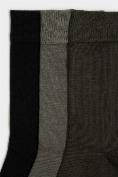 Erkek Dikişsiz 3'lü Bambu Uzun Çorap