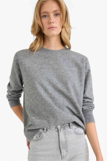 Oversize Fit Crew Neck Knitwear Pullover