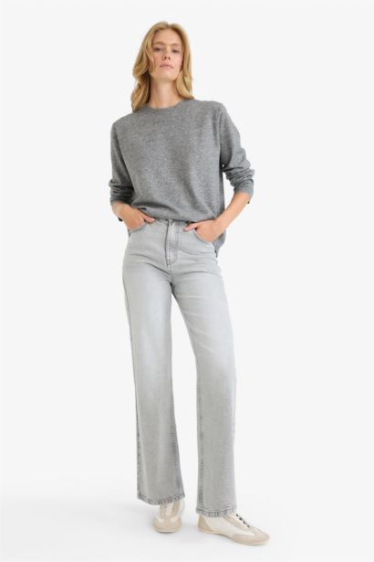 Oversize Fit Crew Neck Knitwear Pullover