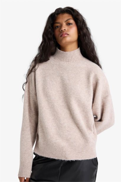 Relax Fit Полуворотник вязаный свитер