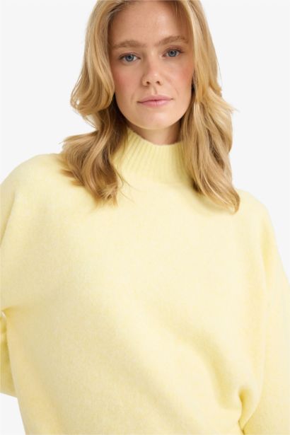 релакс пішімі ұзартылған жаға трикотаж Пулловер