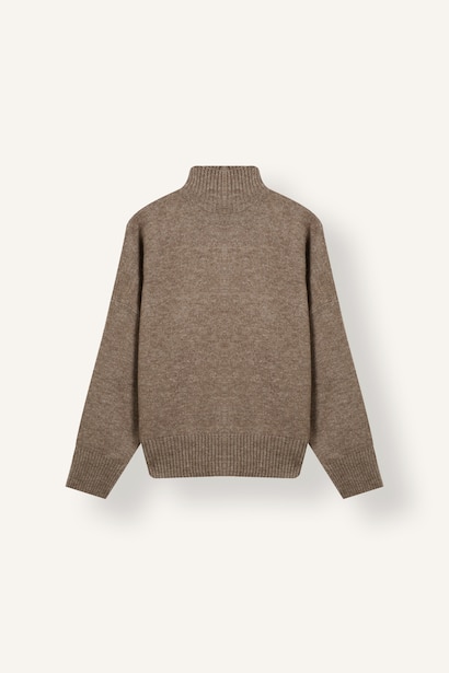 Relaxed-Fit Mock Neck Basic Knit Pullover