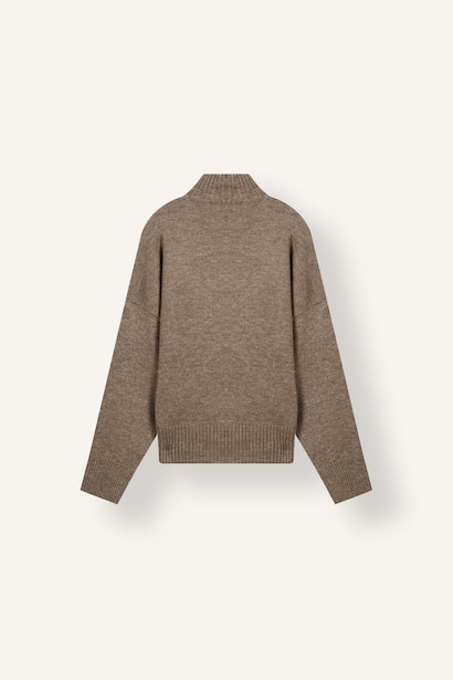 Relaxed-Fit Mock Neck Basic Knit Pullover