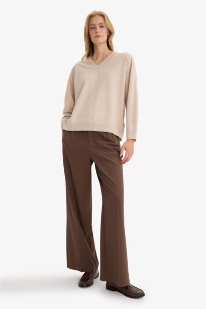 Oversize Fit V-Neck Knitwear Pullover