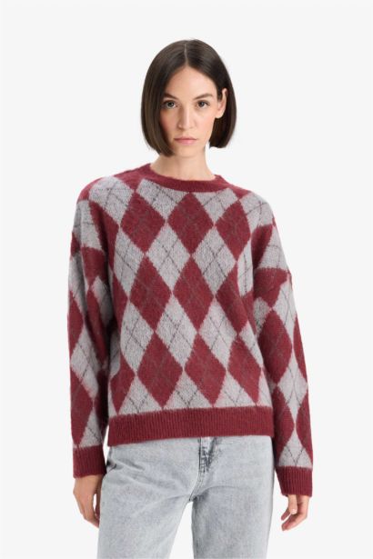 Трикотажный свитер с круглым вырезом Relax Fit