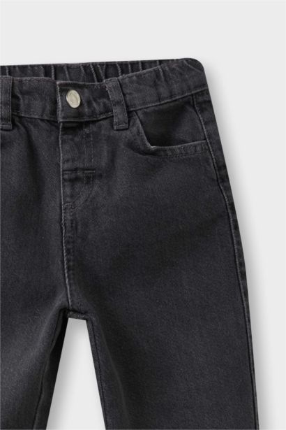 Baby Boy Regular Fit Label Printed Jeans