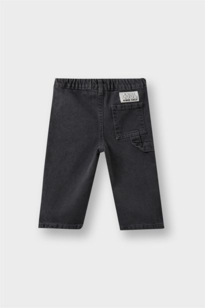 Baby Boy Regular Fit Label Printed Jeans