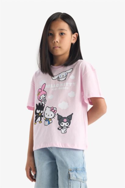 Girl Hello Kitty Relax Fit Crew Neck Short Sleeve T-Shirt