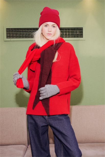 Oversize Fit Crew Neck Knitwear Pullover