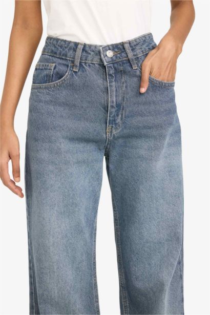 %100 Pamuk Straight Wide Jean Pantolon
