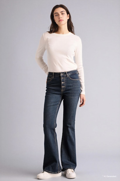 Mia Flare Fit Washed Jeans