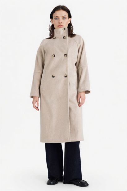 Relax Fit Buttoned Long Cachet Coat