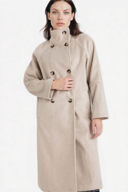 Relax Fit Buttoned Long Cachet Coat