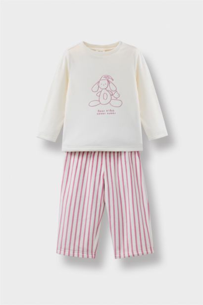 2 piece Regular Fit Striped Knitted Pyjamas
