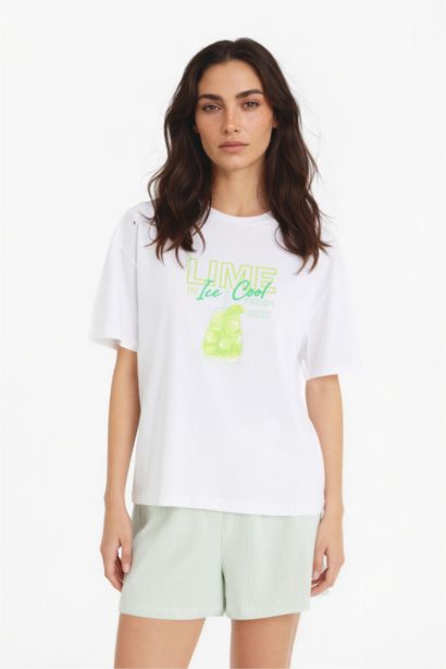 سيت بجامة قصة عادية شورت وتيشيرت - قطعتين