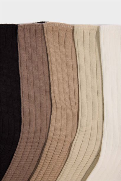 Kadın 5'li Pamuklu Uzun Çorap