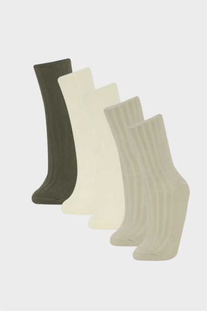 Woman 5 Piece Cotton Long Sockss