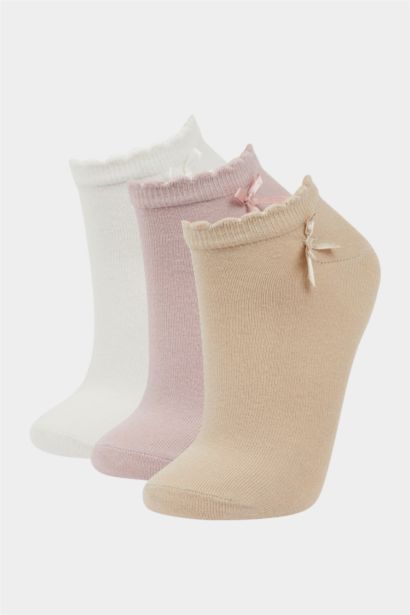 Kadın 3'lü Pamuklu Patik Çorap