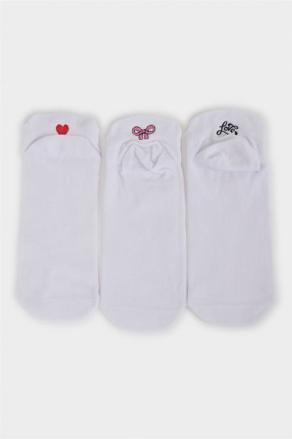 Woman Embroidered 3 piece Short Socks
