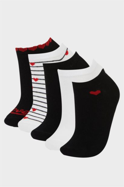 Woman 5 Piece Cotton Ankle Socks