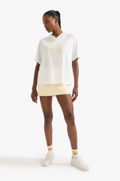 DeFactoFit Oversize Fit Printed Sports T-Shirt