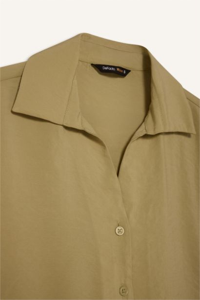 Oversize Geniş Kalıp Modal Yarım Kollu Gömlek