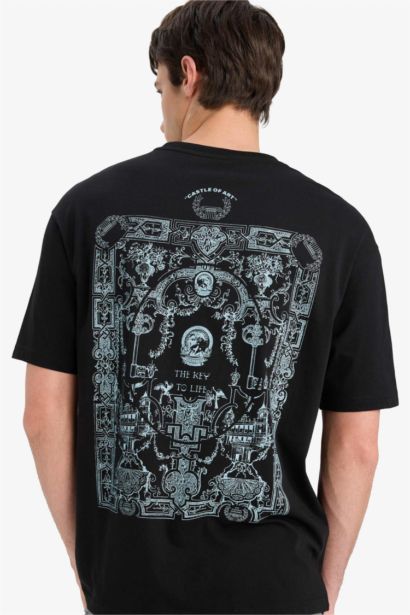 Cotton Boxy Fit Crew Neck Printed T-Shirt