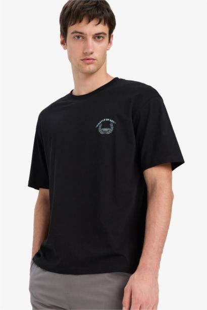 Cotton Boxy Fit Crew Neck Printed T-Shirt