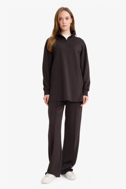 سويت شيرت قصة عادية بياخة بولو بسحاب