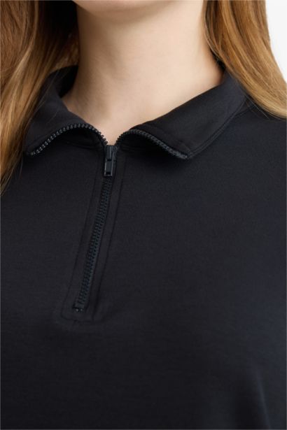 Regular Fit Zipper Long Sleeve Tunic