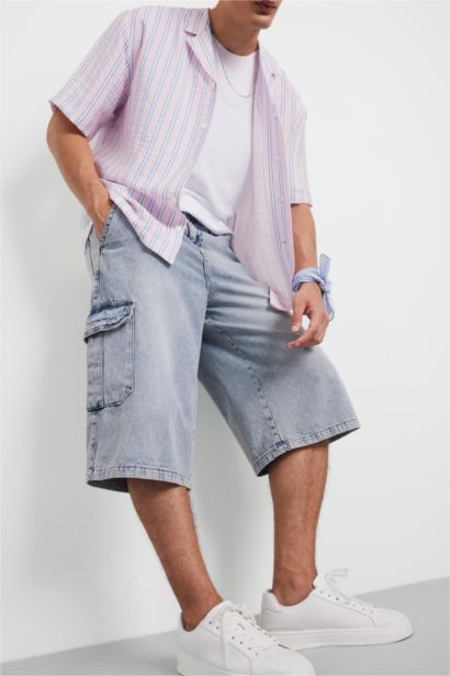 Cotton Denim Bermuda Jorts
