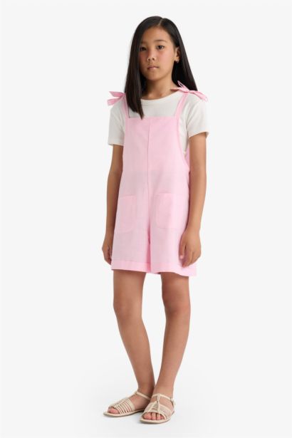 Girl Viscose Suspender Jumpsuit