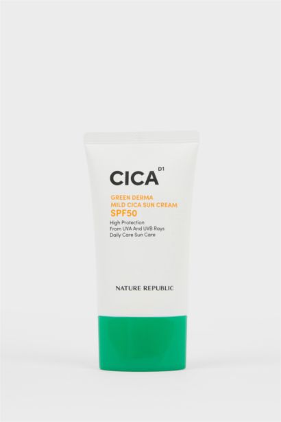 Nature Republic Green Derma Cica Sunscreen SPF 50 50ml – Yatıştırıcı & Yüksek Korumalı Güneş Kremi