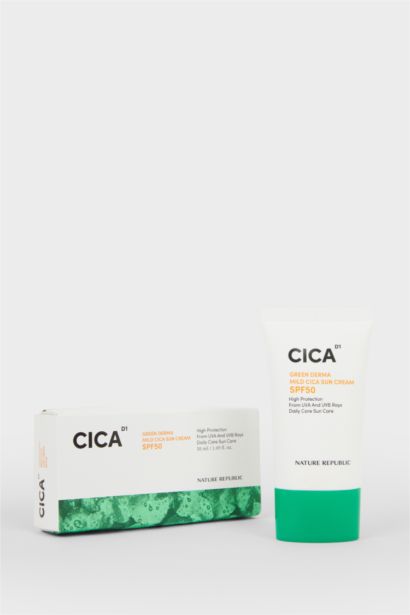 Nature Republic Green Derma Cica Sunscreen SPF 50 50ml – Yatıştırıcı & Yüksek Korumalı Güneş Kremi