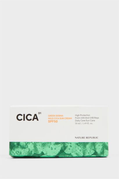 Nature Republic Green Derma Cica Sunscreen SPF 50 50ml – Yatıştırıcı & Yüksek Korumalı Güneş Kremi