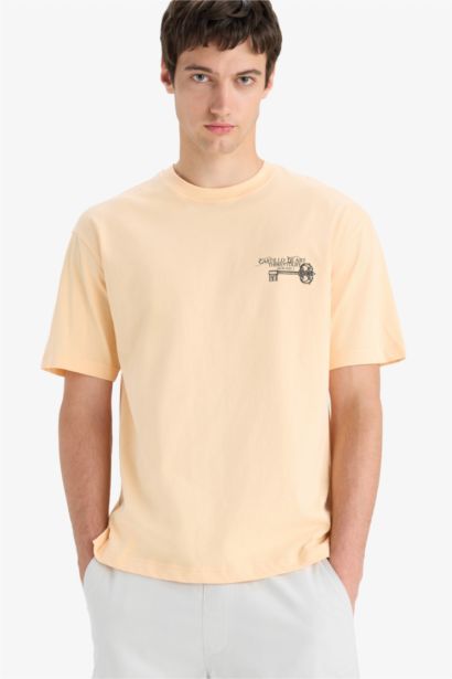 تيشيرت قطن نص ردن اوفر سايز بياخة مستديرة