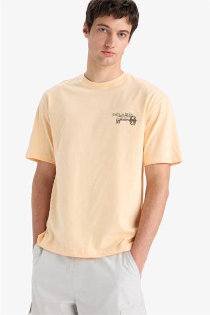 تيشيرت قطن نص ردن اوفر سايز بياخة مستديرة