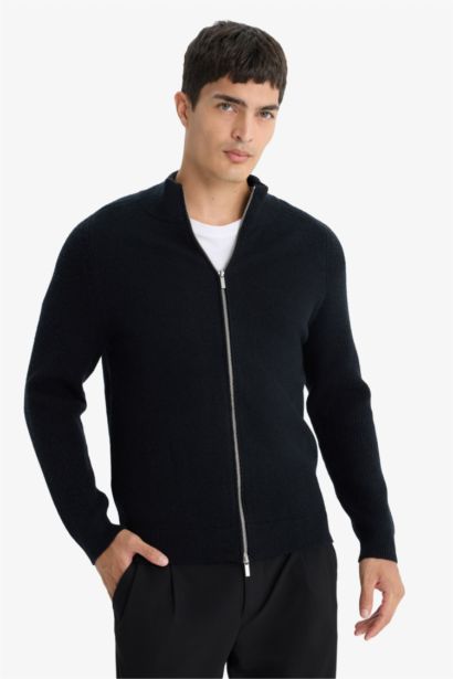 Standard Fit Half Turtleneck Knitwear Cardigan