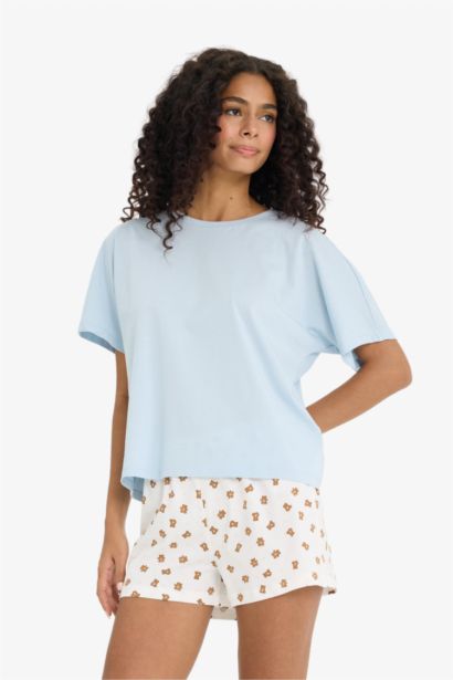 Regular Fit Desenli Şort Pijama Altı