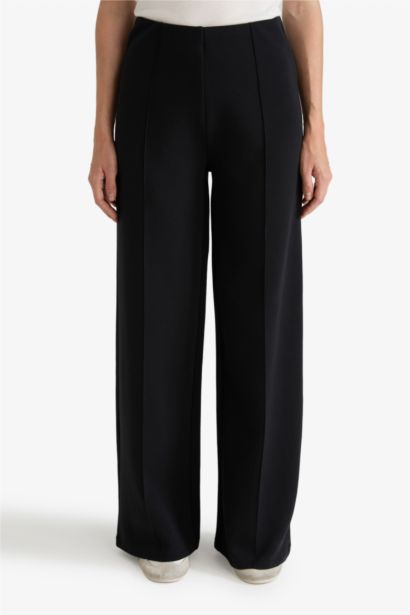 بنطرون رياضي وايد ليج برجل واسع قصة مستقيمة بجيب