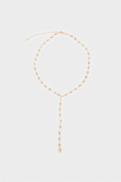 Kadın Kalpli Gold Y Kolye