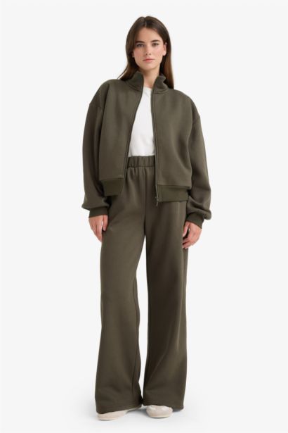 بنطرون رياضي وايد ليج برجل واسع قصة مستقيمة بجيب